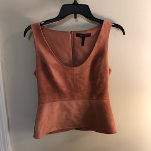 BCBG MaxAzria suede peplum top